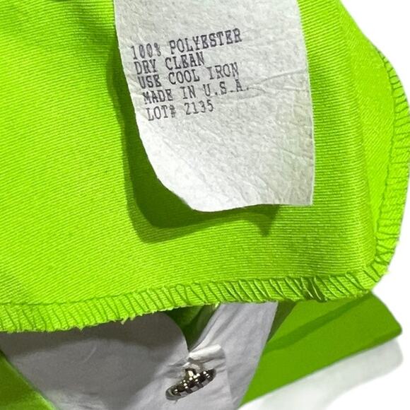 1960s Willy's Influence Lime Green & White Belted Romper Playsuit Lace Mod Go-Go - Picture 7 of 13